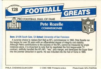 1989 Swell Greats #128 Pete Rozelle Back