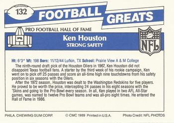1989 Swell Greats #132 Ken Houston Back