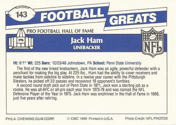 1989 Swell Greats #143 Jack Ham Back