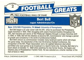 1989 Swell Greats #2 Bert Bell Back
