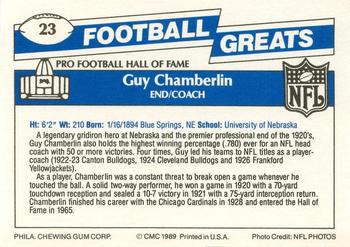 1989 Swell Greats #23 Guy Chamberlin Back