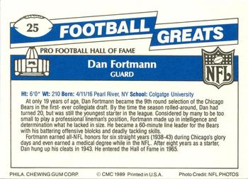 1989 Swell Greats #25 Dan Fortmann Back