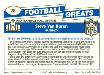 1989 Swell Greats #28 Steve Van Buren Back
