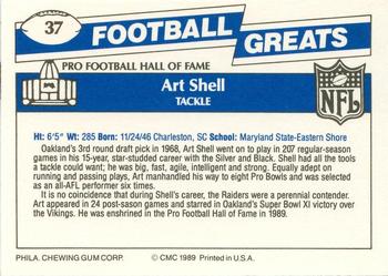 1989 Swell Greats #37 Art Shell Back