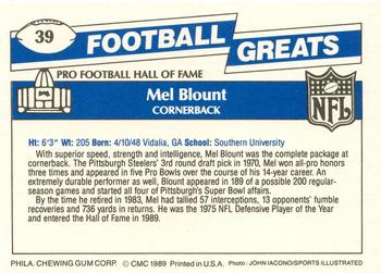 1989 Swell Greats #39 Mel Blount Back