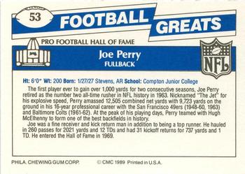 1989 Swell Greats #53 Joe Perry Back