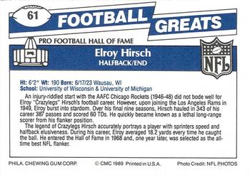 1989 Swell Greats #61 Elroy Hirsch Back