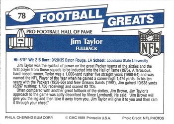 1989 Swell Greats #78 Jim Taylor Back