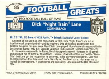 1989 Swell Greats #85 Dick Lane Back