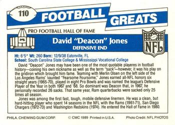 1989 Swell Greats #110 David Jones Back