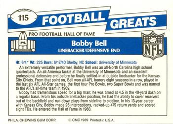 1989 Swell Greats #115 Bobby Bell Back