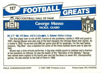 1989 Swell Greats #117 George Musso Back