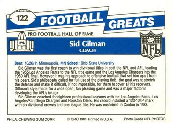 1989 Swell Greats #122 Sid Gillman Back