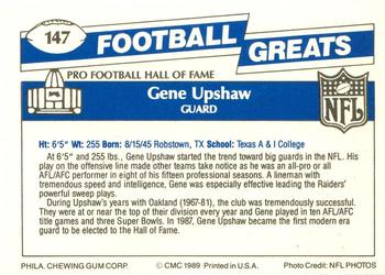 1989 Swell Greats #147 Gene Upshaw Back