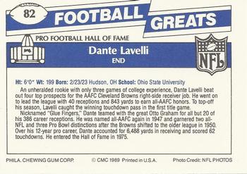 1989 Swell Greats #82 Dante Lavelli Back