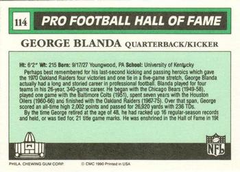 1990 Swell Greats #114 George Blanda Back