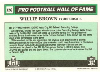 1990 Swell Greats #126 Willie Brown Back