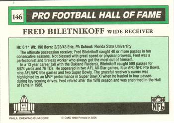 1990 Swell Greats #146 Fred Biletnikoff Back