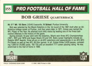 1990 Swell Greats #155 Bob Griese Back