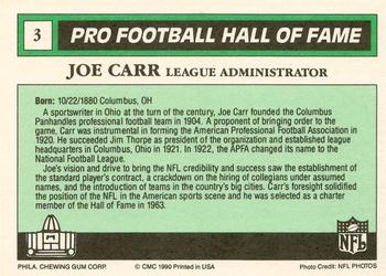 1990 Swell Greats #3 Joe Carr Back
