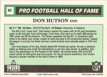 1990 Swell Greats #10 Don Hutson Back