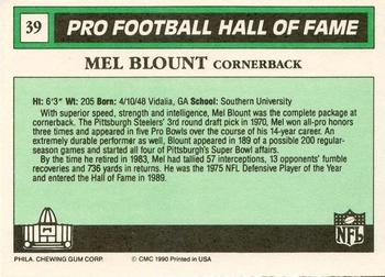 1990 Swell Greats #39 Mel Blount Back