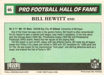 1990 Swell Greats #46 Bill Hewitt Back