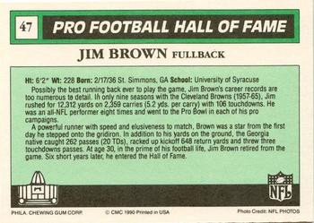 1990 Swell Greats #47 Jim Brown Back