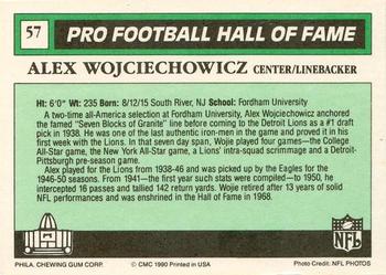 1990 Swell Greats #57 Alex Wojciechowicz Back