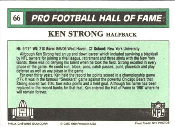 1990 Swell Greats #66 Ken Strong Back