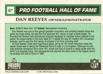 1990 Swell Greats #67 Dan Reeves Back