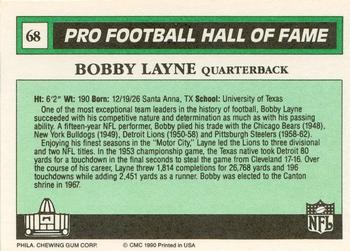1990 Swell Greats #68 Bobby Layne Back