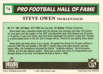 1990 Swell Greats #74 Steve Owen Back