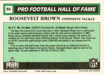 1990 Swell Greats #84 Roosevelt Brown Back