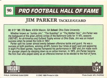 1990 Swell Greats #90 Jim Parker Back