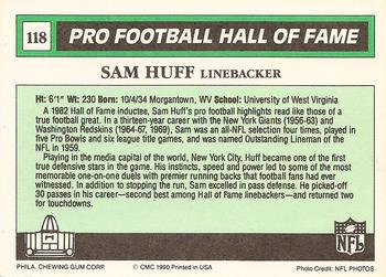 1990 Swell Greats #118 Sam Huff Back