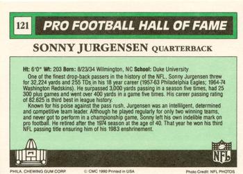 1990 Swell Greats #121 Sonny Jurgensen Back