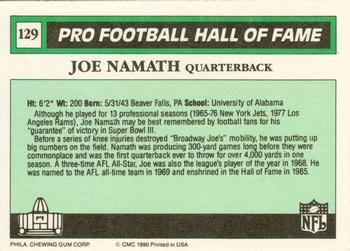 1990 Swell Greats #129 Joe Namath Back