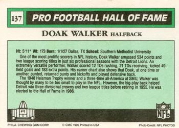 1990 Swell Greats #137 Doak Walker Back