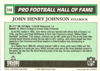 1990 Swell Greats #141 John Henry Johnson Back
