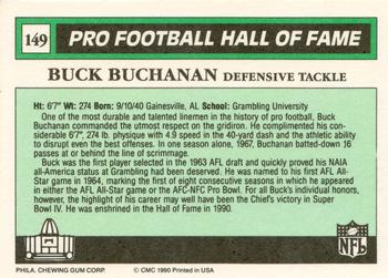 1990 Swell Greats #149 Buck Buchanan Back