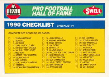 1990 Swell Greats #159 Checklist: 1-81 Front