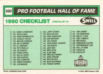1990 Swell Greats #160 Checklist: 82-160 Back