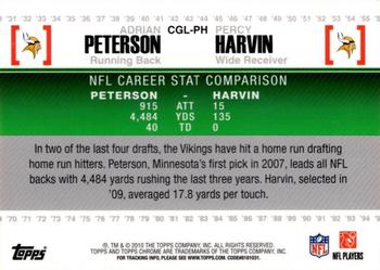2010 Topps Chrome - Gridiron Lineage #CGL-PH Adrian Peterson / Percy Harvin  Back