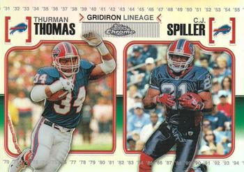 2010 Topps Chrome - Gridiron Lineage Refractors #CGL-TS Thurman Thomas / C.J. Spiller  Front