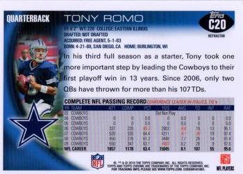 2010 Topps Chrome - Orange Refractors #C20 Tony Romo  Back