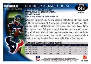2010 Topps Chrome - Refractors #C48 Kareem Jackson  Back