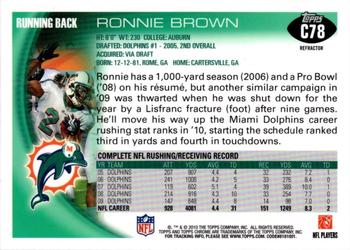 2010 Topps Chrome - Refractors #C78 Ronnie Brown  Back