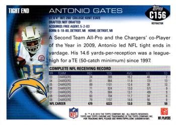 2010 Topps Chrome - Refractors #C156 Antonio Gates  Back