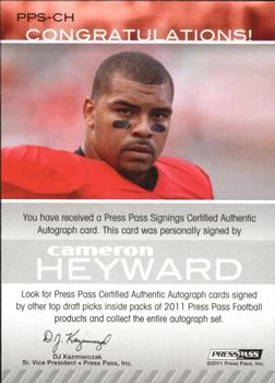 2011 Press Pass - Autographs Bronze #PPS-CH Cameron Heyward Back